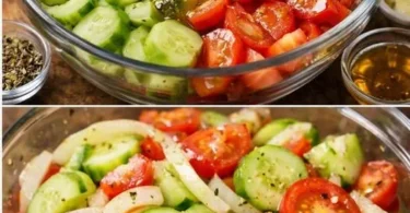 Türkischer Tomatensalat zubereitet in 4 Minuten mit frischen Zutaten.