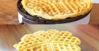 Leckere Vanille Joghurt Waffeln auf einem Teller, schnell und einfach zubereitet