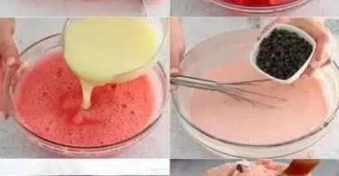 Selbstgemachte Wassermelonen-Eiscreme in einer bunten Schüssel, perfekt für den Sommer.