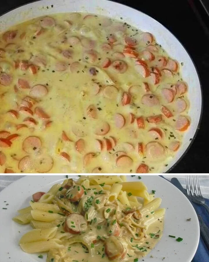 Wurst Senf Gulasch mit Penne - ein köstliches Rezept für Liebhaber des herzhaften Gulaschs.