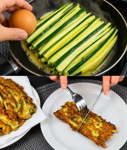 Leckere Zucchini-Puffer auf einem Teller mit frischen Kräutern.