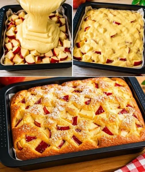 Leckerer frisch gebackener Apfelkuchen mit Äpfeln und Zimt