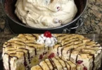 Banana Split Kasekuchen ohne Backen in 15 Minuten, lecker und schnell zubereitet