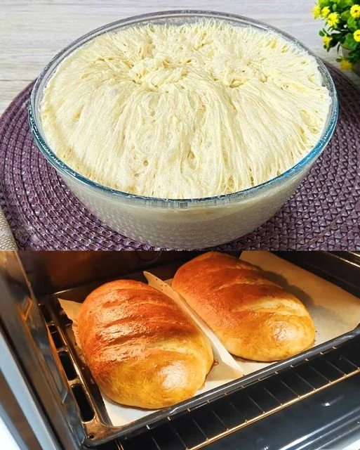 Brot mit nur 3 Zutaten auf einem rustikalen Tisch