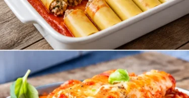 Leckere Cannelloni mit Hackfleisch aus frischen Zutaten zubereitet