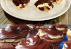 Leckere Donauwellen Muffins mit Schokolade und Kirschen