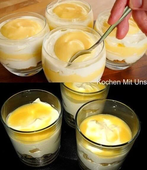 Eierlikör Tiramisu mit Mascarpone in einer eleganten Dessertschale