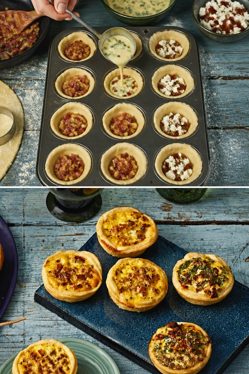 Fingerfood-Quiches in zwei leckeren Variationen für Feiern und Events
