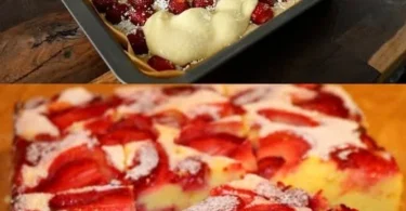 Fruchtiger Biskuitkuchen mit frischen Früchten und leichter Creme