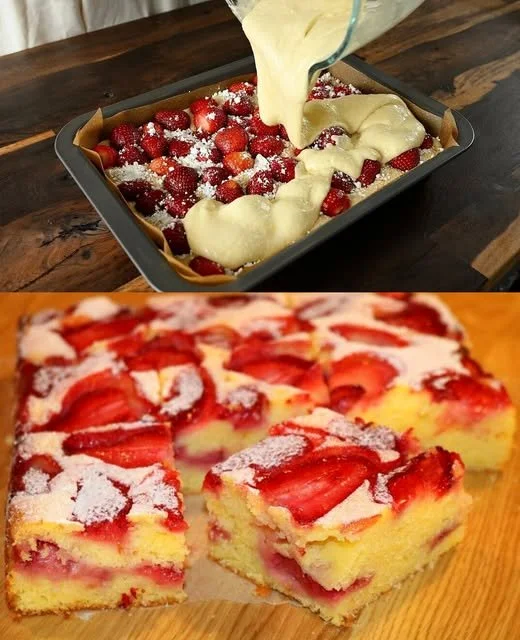 Fruchtiger Biskuitkuchen mit frischen Früchten und leichter Creme