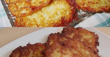 Großmutters traditionelle Reibekuchen serviert mit Apfelmus.