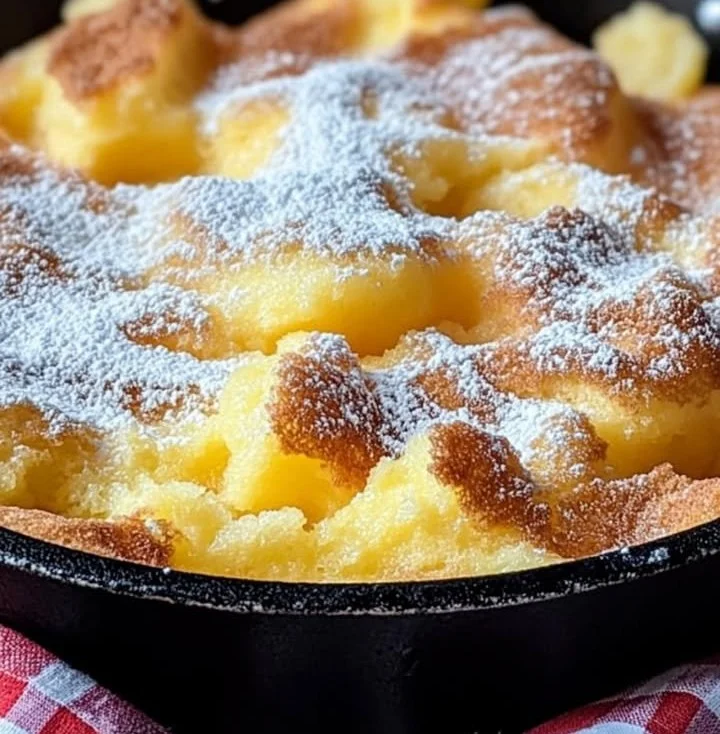 Fluffiger Kaiserschmarrn frisch aus der Heißluftfritteuse serviert.