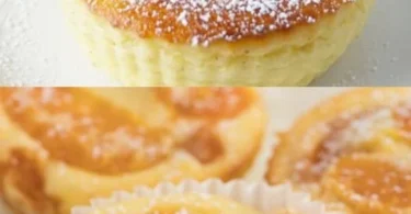 Leckere Käsekuchen Muffins auf einem Teller serviert