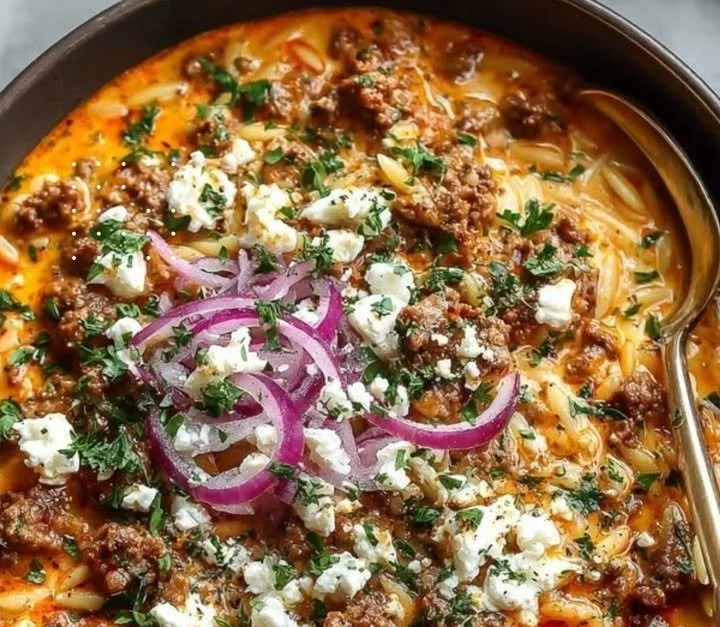 Kritharaki Hackfleischpfanne mit Feta - leckeres Rezept für eine herzhafte Mahlzeit