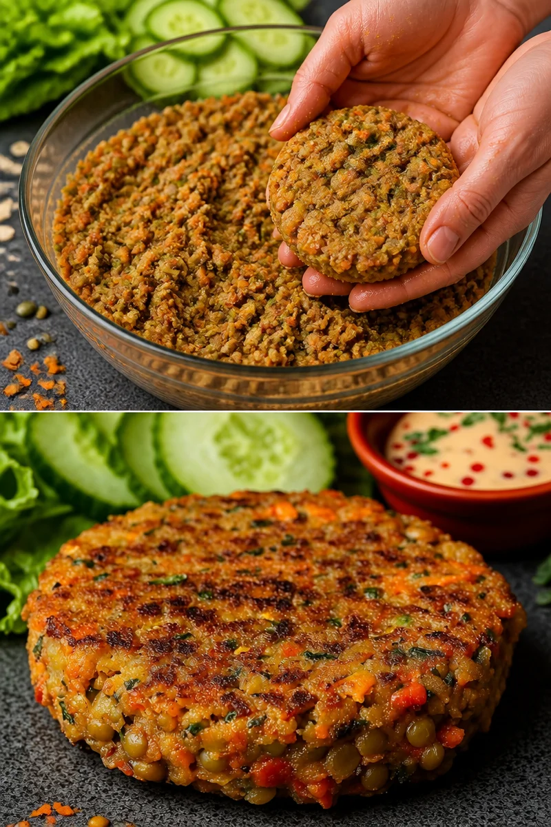 Delikate Linsenburger mit frischen Zutaten und gesunden Aromen.
