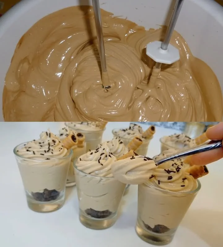 Delikate Mascarpone-Creme auf einem Dessertteller