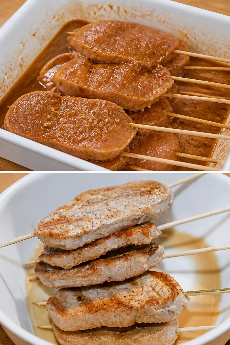 Maurische Spieße mariniert mit exotischen Gewürzen auf dem Grill.