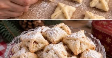 Zarte Weihnachtsplätzchen Nusskissen mit köstlicher Nussfüllung