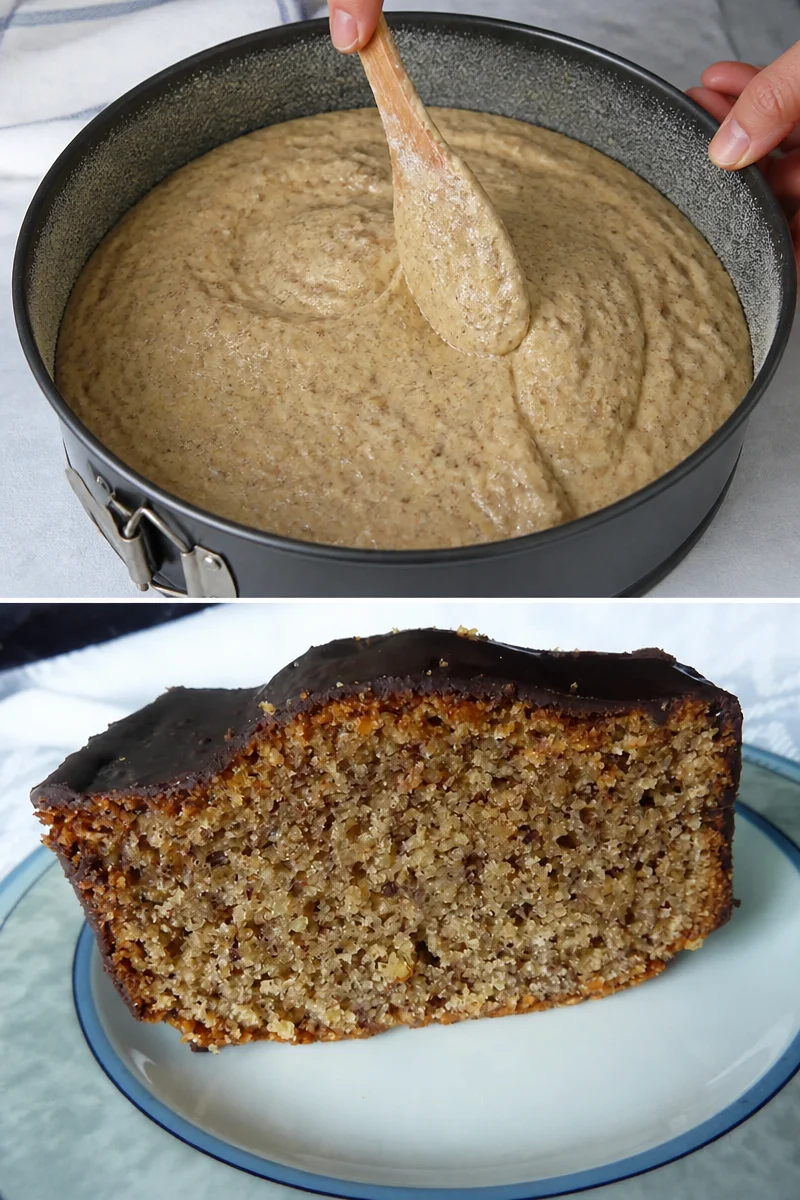 Leckerer Nusskuchen mit nussiger Füllung und saftigem Teig