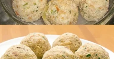 Omas traditionelle Semmelknödel, frisch zubereitet und serviert auf einem Teller.