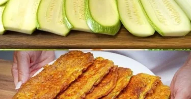 Panierte Zucchini-Scheiben mit Parmesan gebacken und knusprig