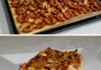 Leckerer Pflaumenblechkuchen auf einem Backblech, perfekt für Naschkatzen