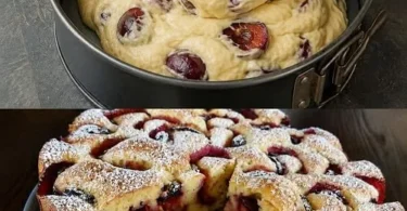Schneller Pflaumenspongekuchen in 5 Minuten frisch aus dem Ofen
