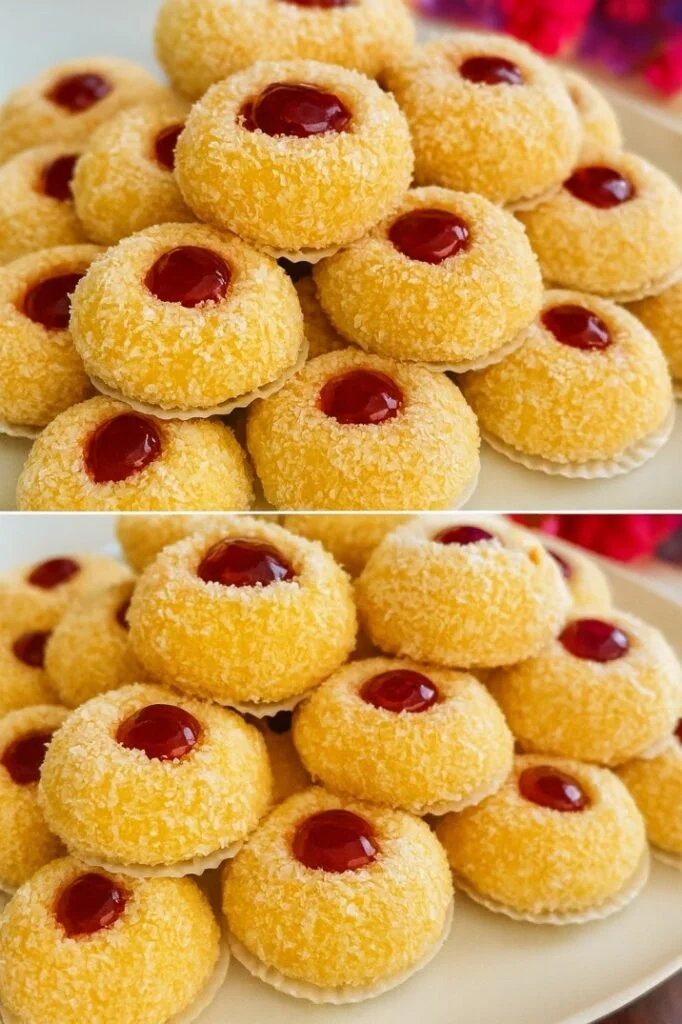 Leckere Plätzchen mit Konfitüre auf einem Teller