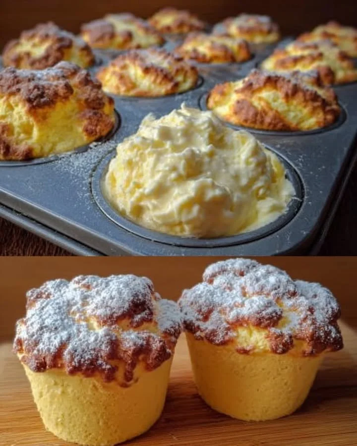 Leckere Quark-Muffins auf einem gedeckten Tisch, ideal für jeden Anlass.