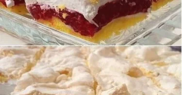 Sahne-Kirschtorte mit frischen Kirschen und Sahne garnierte Torte auf einem Teller
