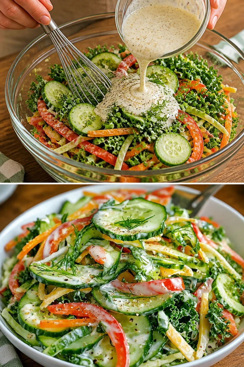 Frischer Gurkensalat für eine gesunde Ernährung als Schlankmacher.