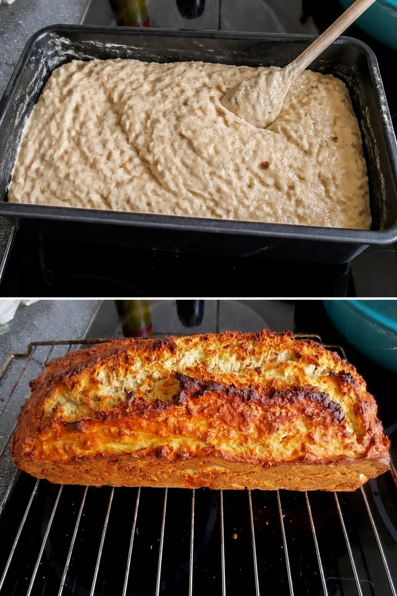 Schnelles Zwiebelbrot frisch aus dem Ofen