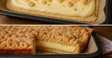 Streuselkuchen mit Vanillepudding