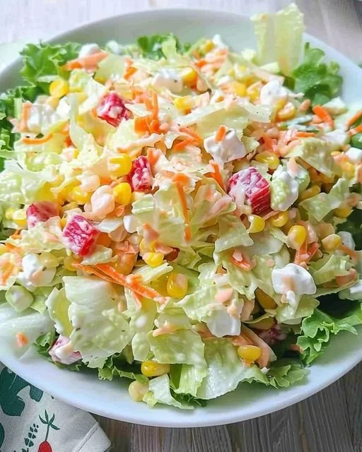 Bunte Tassen Salat mit frischen Zutaten in einem stilvollen Glas serviert.