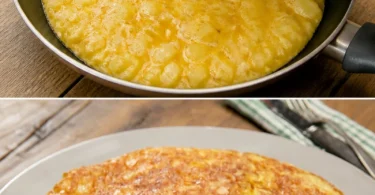 Traditionelle spanische Tortilla mit Kartoffeln und Eiern auf einem Teller