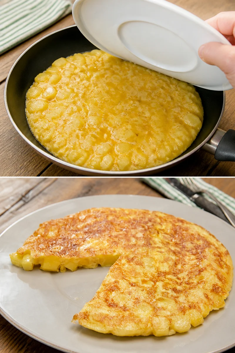 Traditionelle spanische Tortilla mit Kartoffeln und Eiern auf einem Teller