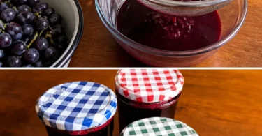 Hausgemachte Traubenmarmelade im Glas, ideal für Frühstück oder Snacks