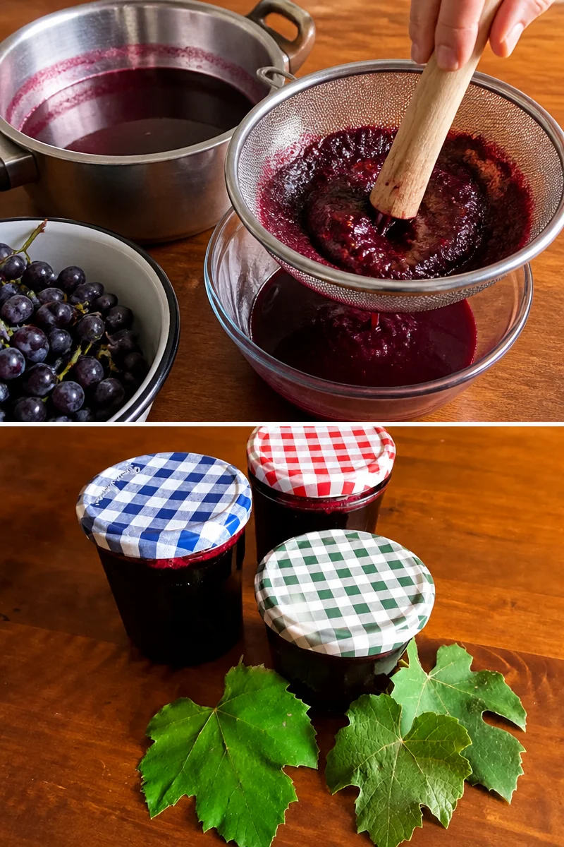 Hausgemachte Traubenmarmelade im Glas, ideal für Frühstück oder Snacks