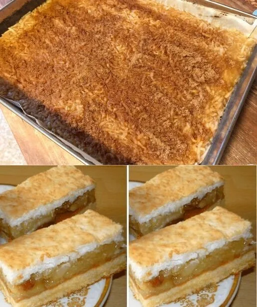 Weihnachtlicher Apfelkuchen mit Äpfeln und Zimt auf einem rustikalen Tisch
