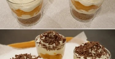 Leckeres Weihnachtsdessert auf einem festlich gedeckten Tisch
