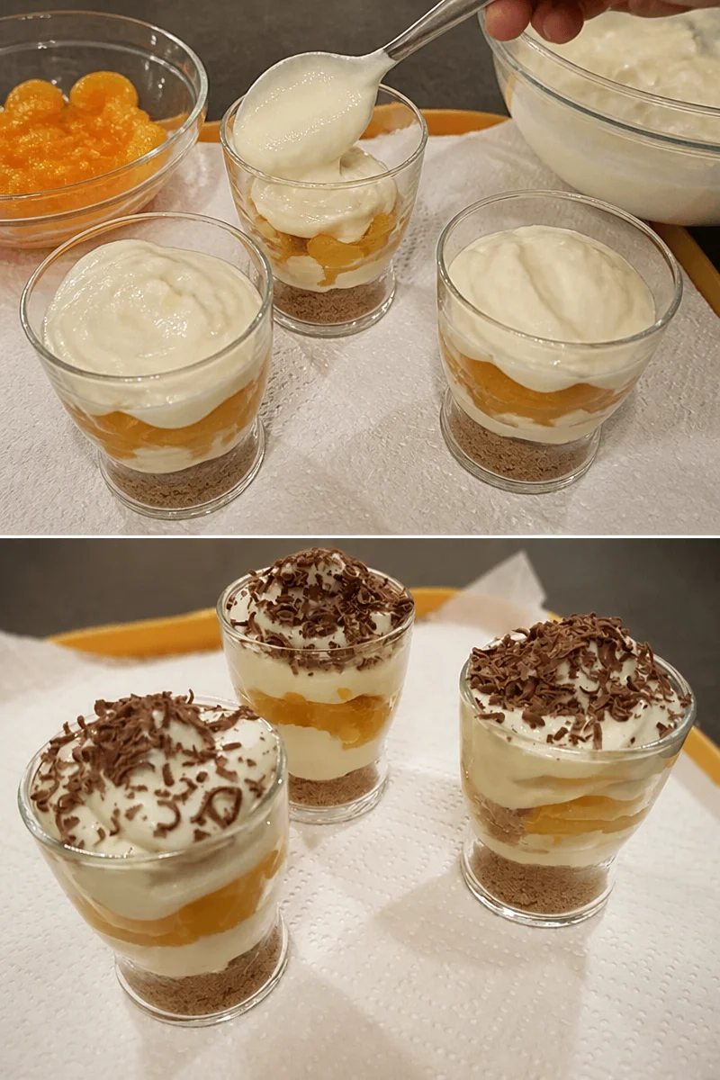 Leckeres Weihnachtsdessert auf einem festlich gedeckten Tisch
