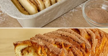 Leckere frisch gebackene Zimtschnecken auf einer Holzplatte