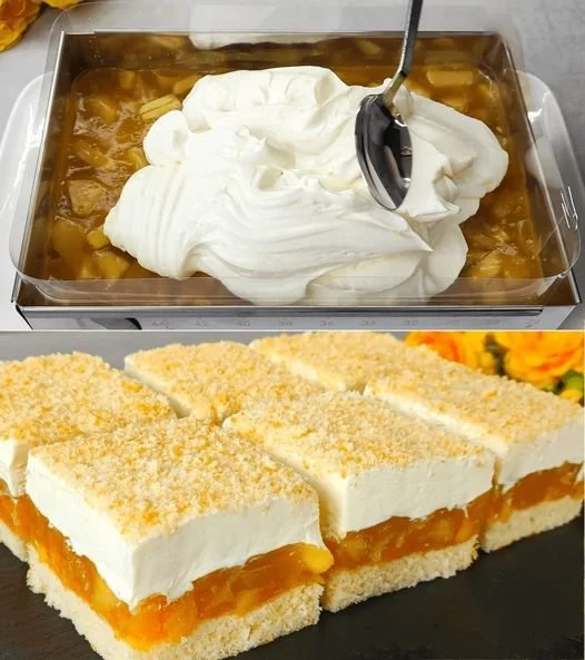 Apfelpudding Schnitten die ich bereites 3x in diese Woche gemacht habe - Kochen Mit Uns
