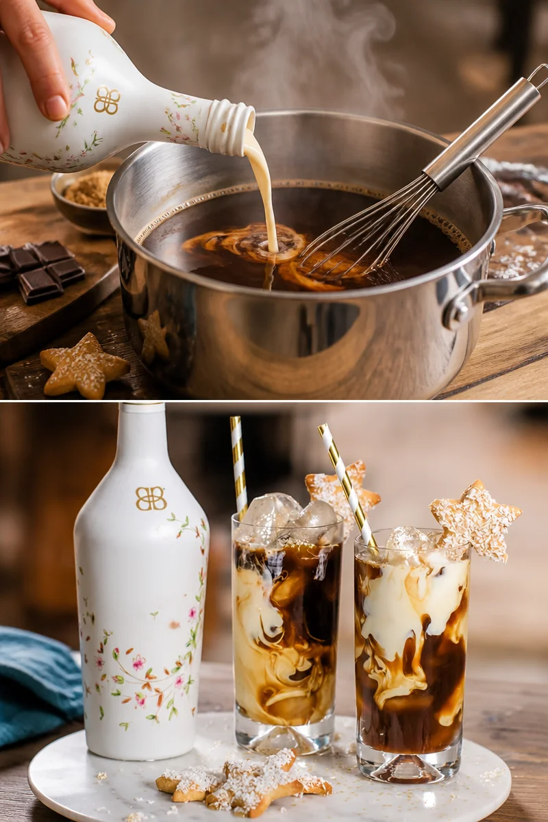 Tasse Baileys Weihnachtskaffee mit Sahne und Schokolade