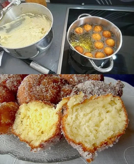 Leckere Bällchen mit Quark auf einem Teller serviert