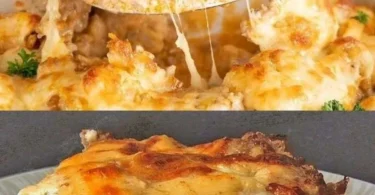 Überbackener Blumenkohl mit Hackfleisch aus dem Ofen, ein leckeres Rezept.