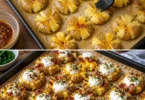 Crispy Smashed Loaded Potatoes mit Toppings