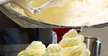 Ein Stück Kuchen mit Deutscher Buttercreme auf einem Teller