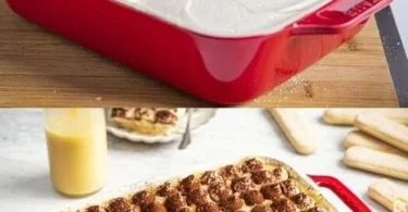 Leckeres Eierlikör Tiramisu in einer Dessertschale serviert.