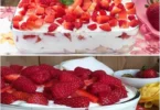 Leckeres Erdbeer Tiramisu mit frischen Erdbeeren und Mascarpone-Creme